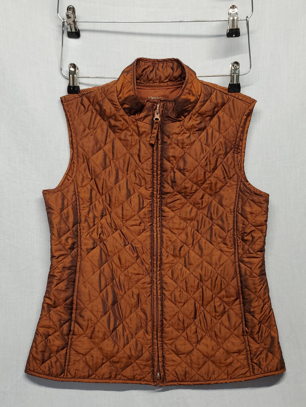 Relativity Quilted Rust Brown Sleeveless Vest #313